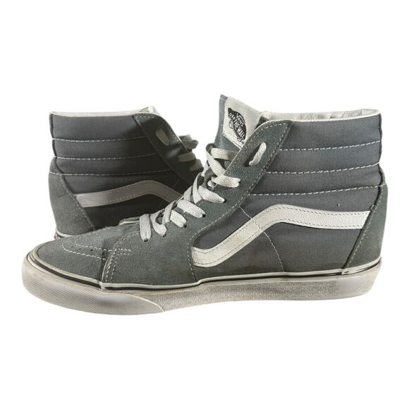 Vans Sk8-Hi Grey White Suede Canvas High Top Sneakers Men’s Size 9.5 Women’s 11 - Picture 6 of 8